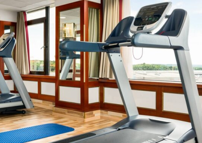 A gym, one equipment (threadmill)